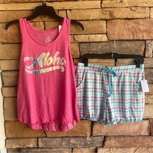 Secret Treasures Aloha tank top shorts lounge set NWT Small